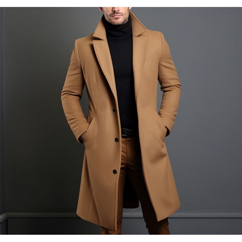 Mehrfarbige und mehrgroße neue Woll-Windjacke für Herren in mittlerer Länge_voghion.com