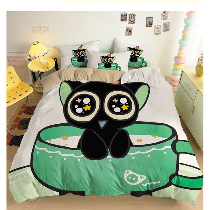Dopamine Luo Xiaohei High-Value Four-Piece Dormitory Bed Simple Cotton Three-Piece Set Student Bedroom Children's Room_voghion.com