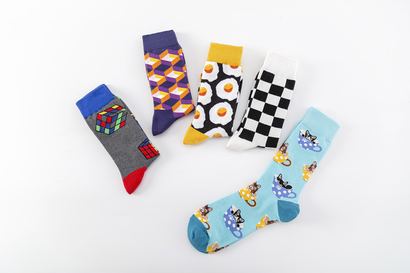 Men's socks Colorful socks poached egg socks casual cotton socks_voghion.com