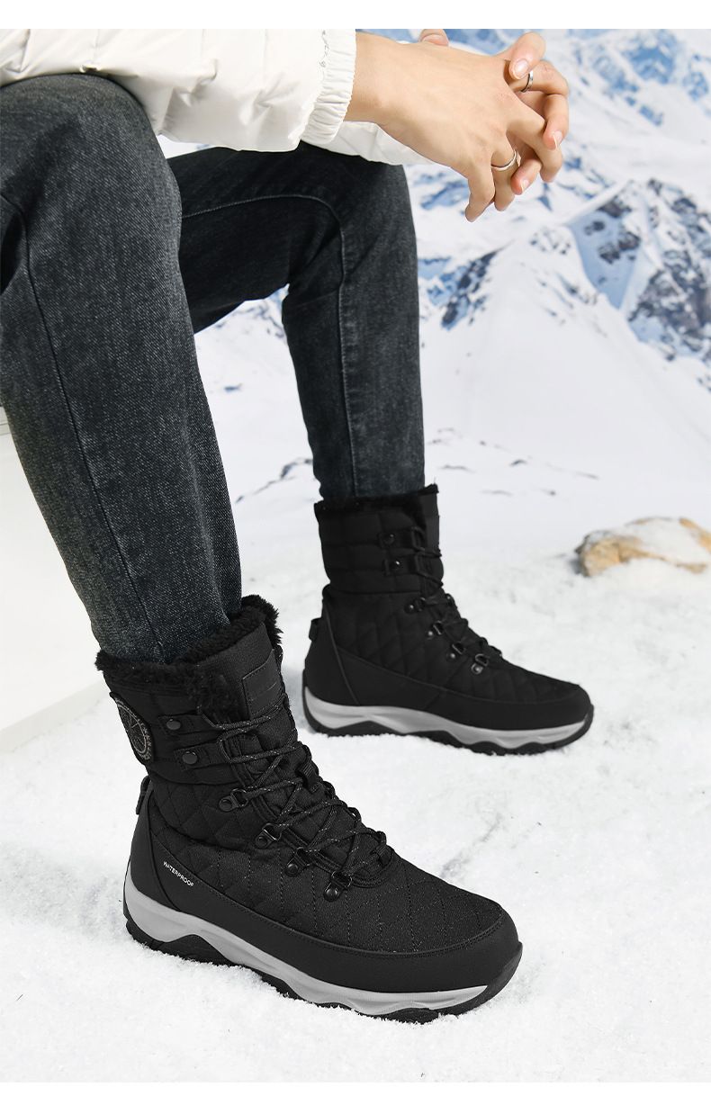 BUFFNY Winter Snow Boots For Men & Women - Waterproof Slip-Resistant Insulated Fur-Lined Short Boots With Thick Sole For Outdoor Comfort_voghion.com