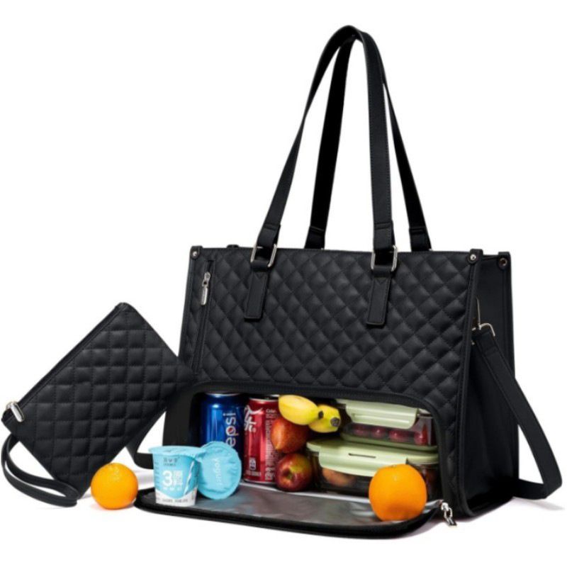 Nuova borsa per donna, porta pranzo isolato, a prova di perdite, grande portafoglio a tracolla, porta computer portatile_voghion.com