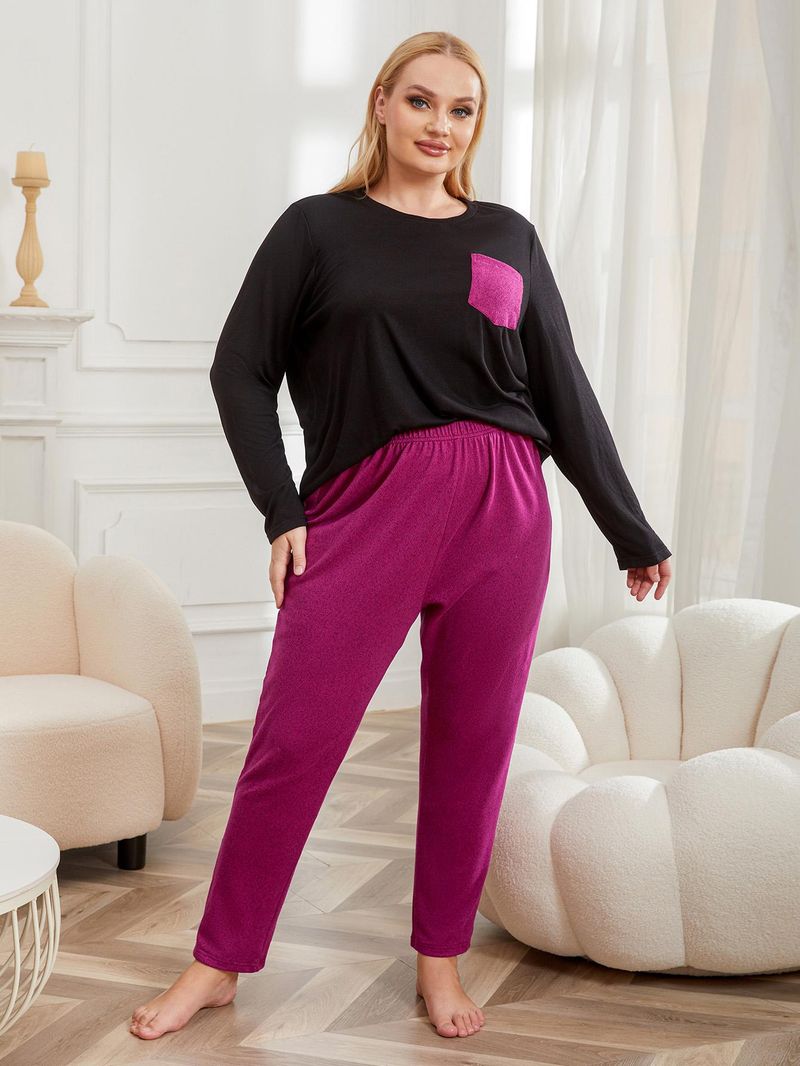 Plus Size Women's Pajamas Autumn Winter Loose Long Sleeve Homewear Set Wildberries_voghion.com