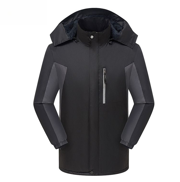 Printed Fleece-Lined Waterproof Winter Cotton Jacket For Men, Factory Uniform, Thickened And Warm_voghion.com