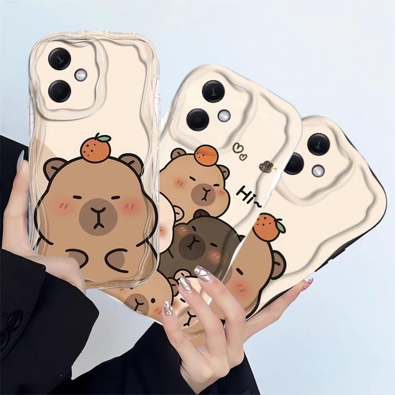 Komik Sevimli Kapibara Telefon Kılıfı Redmi 9 9A 9C 10 10A 12C 10C 13C A2 A1 A2 Plus Lüks Yumuşak TPU Kapak_voghion.com