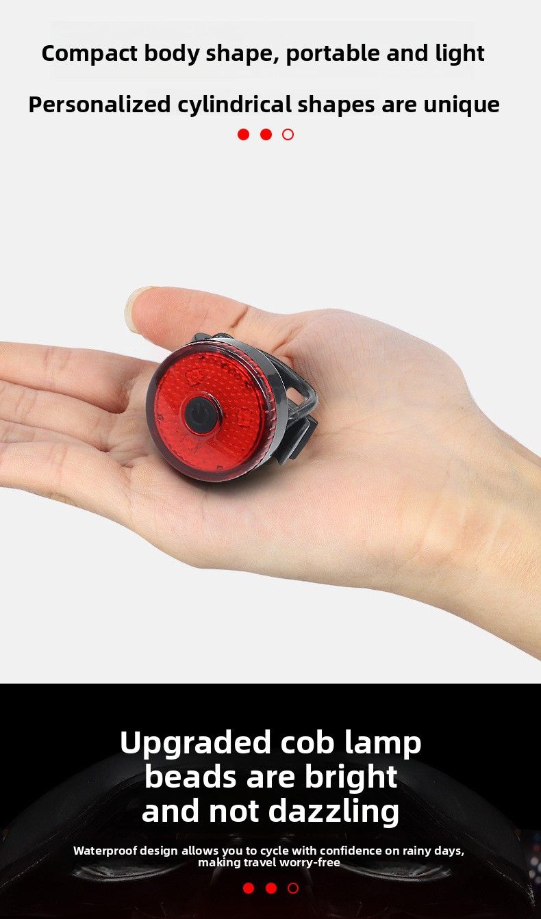 New Strap-On Bicycle Creative USB Rechargeable Mountain Bike Outdoor Night Riding Tail Light Cycling Gear Accessories_voghion.com