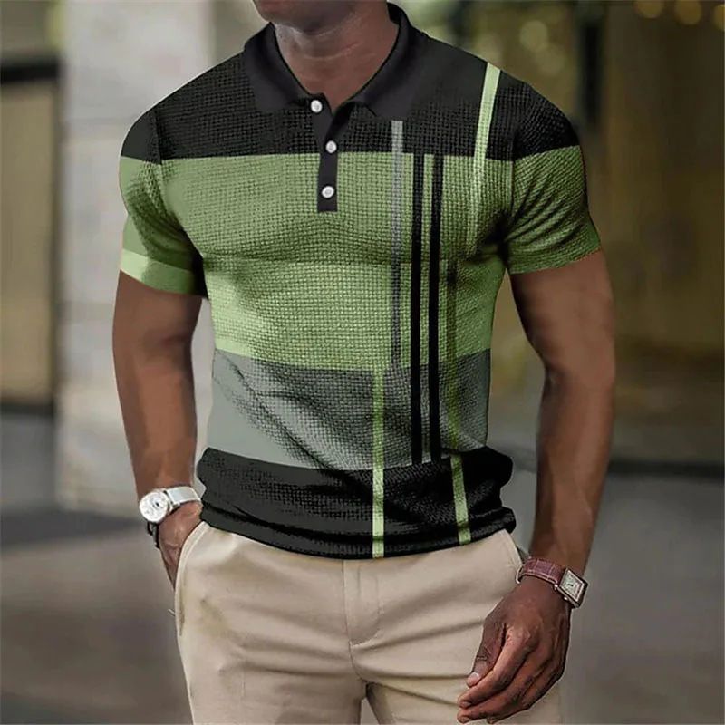 2025d 2024 Summer Trend Fashion Casual Men's Short Sleeve 3D Printed Button Golf Polo Shirt_voghion.com