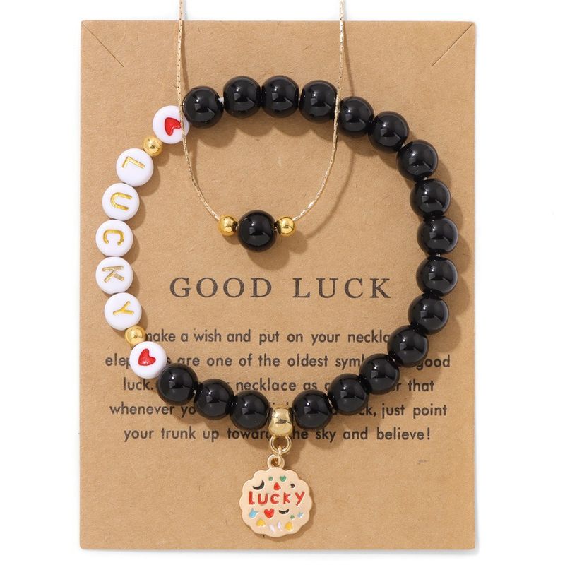 Pure Natural Stone Beaded Jewelry Cross-Border Tiger Eye Stone Good Luck Heart Gift Round Pendant Oil Drop Engraving Women Pink Zebra English Letter_voghion.com