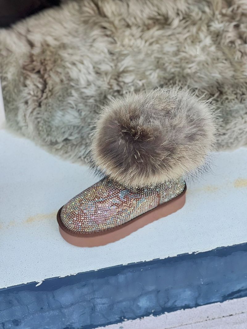 Melad Water Diamond Snow da donna in inverno 2024, stivali in vera lana con suola spessa e intersuola in cotone_voghion.com