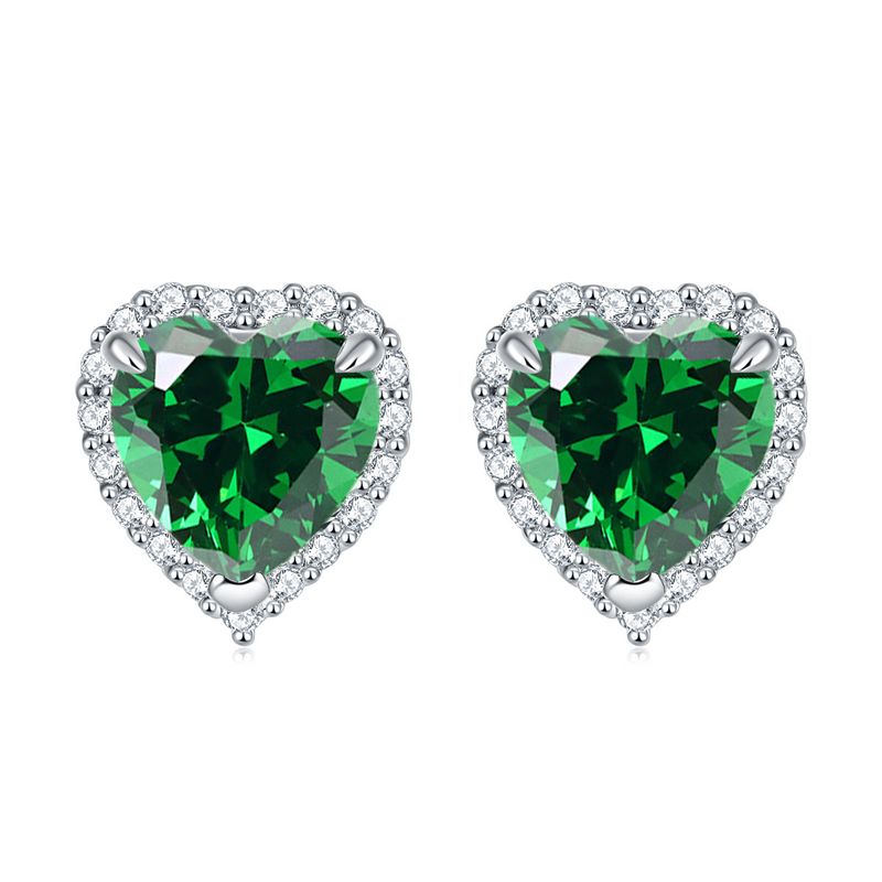 Love Birthstone Ohrringe - Minimalistische Ohrstecker aus S925 Sterlingsilber mit farbigen Edelsteinen (Schmuck als Geschenk zum 12. Monat auf Lager)_voghion.com