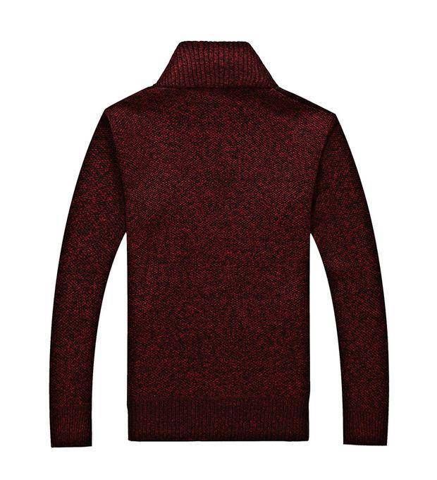 Verdickte Fleece-gefütterte Stehkragen-Strickjacke Für Herren, Herbst Und Winter, Neuer Stil, Übergröße, Einfarbige Oberbekleidung, Freizeitkleidung_voghion.com