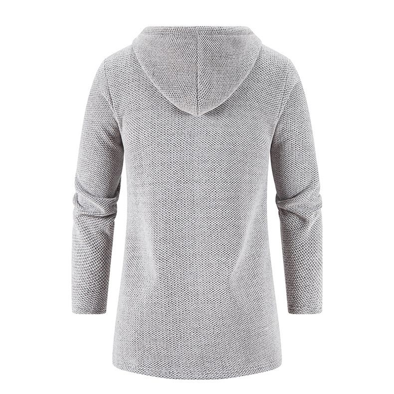 Men's medium length loose large size sweater coat knit cardigan men's top_voghion.com