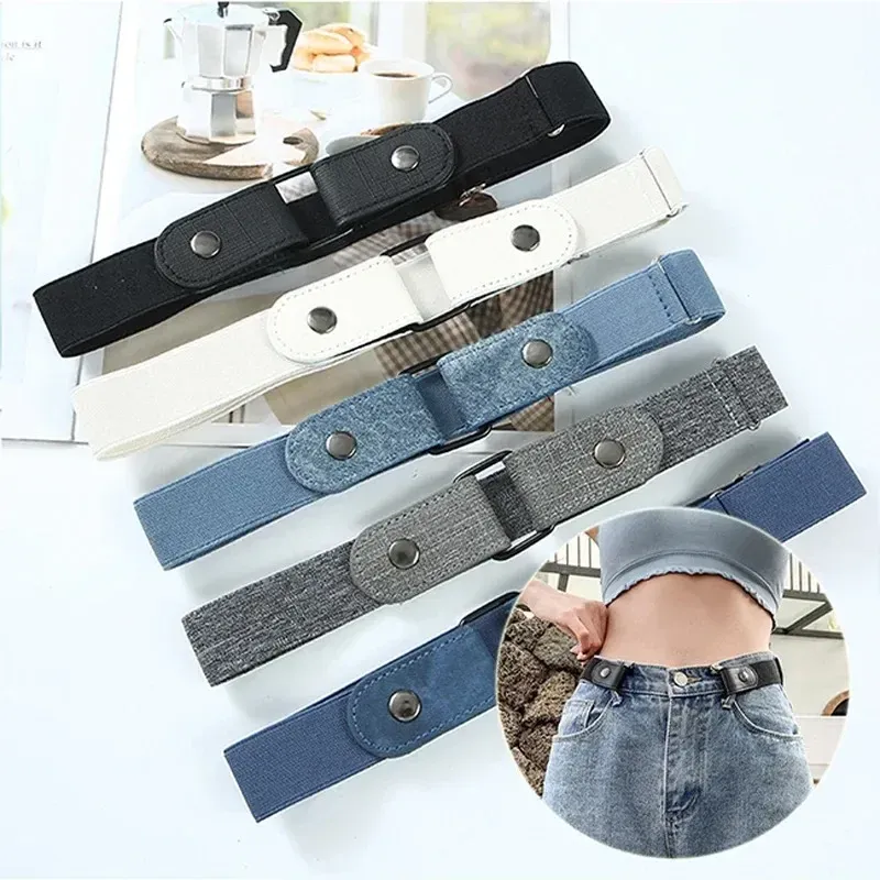 HOT Canvas Adjustable Elastic Waist Band Invisible Belt Buckle-Free Belts for Women Men Jean Pants Dress No Buckle Easy To_voghion.com