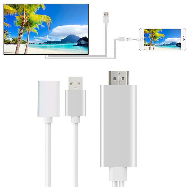 Cablu HDMI la HDTV cu 8 pini pentru TV, adaptor AV digital, cablu inteligent HDTV Plug and Play pentru iPhone 7/7s/6/6S/Plus_voghion.com
