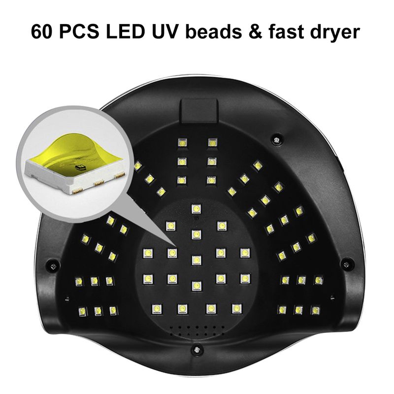 UV-LED-küünelamp geelküünelakile 4 taimeriga, 60 LED-i, 120 W nutika anduriga, professionaalne küünekunsti salongi maniküürimasin_voghion.com