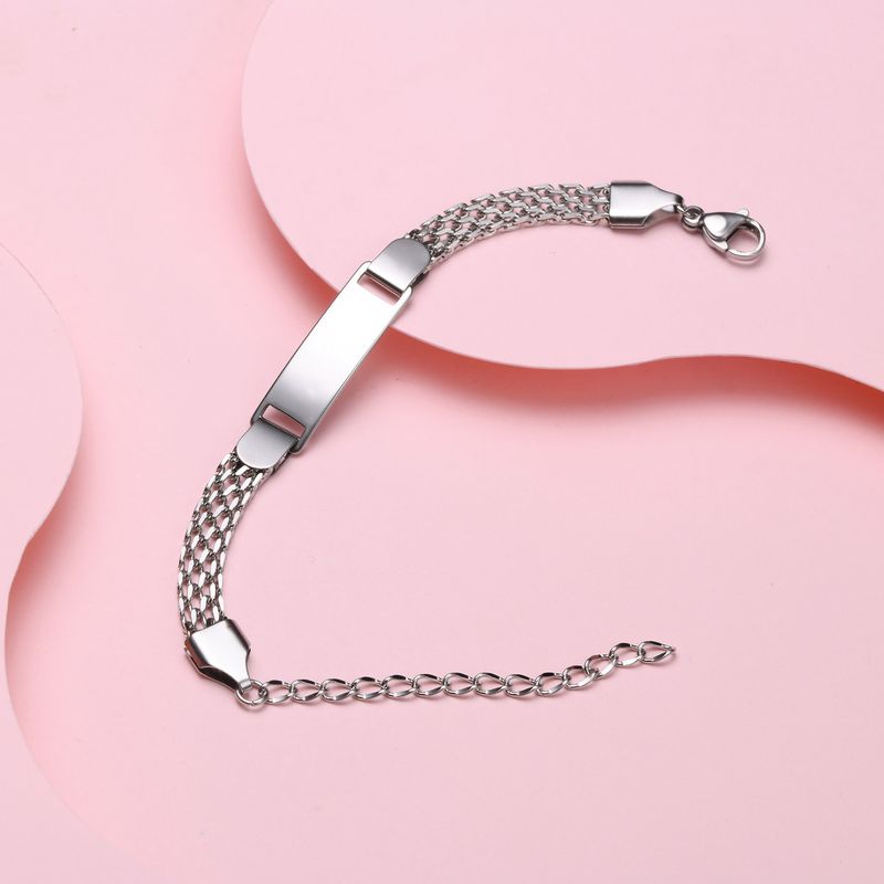 Damenschmuck Edelstahl-Mesh-Armband Damen- und Kinderarmband Titanstahl Blanko Gebogene Platte Kann Graviert Werden DIY-Armband_voghion.com
