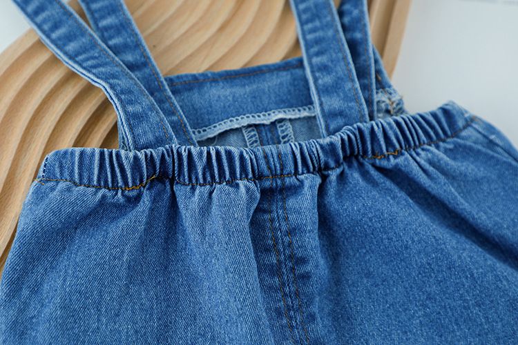 Barns sommar internetkändistjej 1-4 år gammal moderiktig och snygg kortärmad uppsättning, ryggsäckshorts för baby_voghion.com