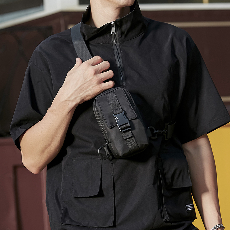 Chest Bag, Waterproof Men's Chest Small Ins Versatile Crossbody Bag Men's Street Fashion Brand Mini Shoulder Bag Student Vitality._voghion.com