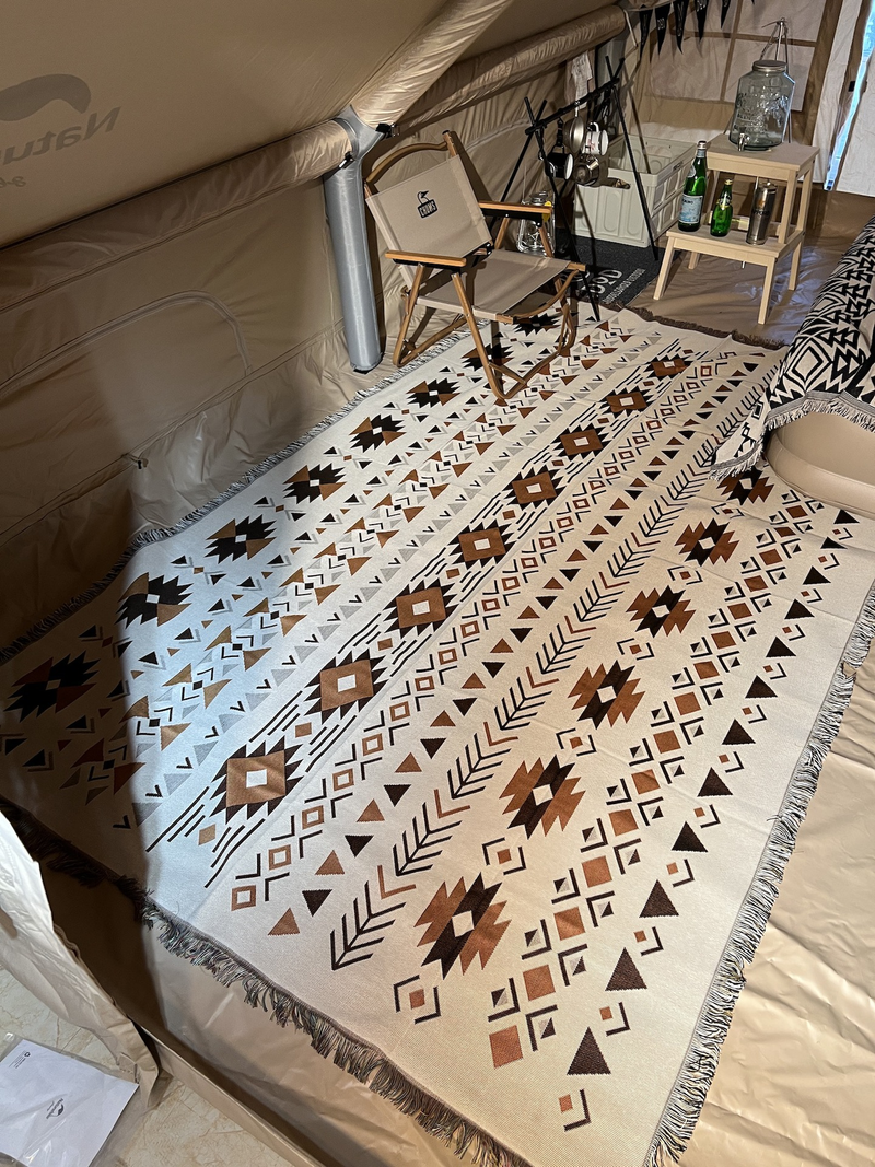 Vanlife Ethno-Stil Zelt-Innenkissen, aufblasbares Bett, Sofa, Decke, Strand, Picknick-Teppich_voghion.com