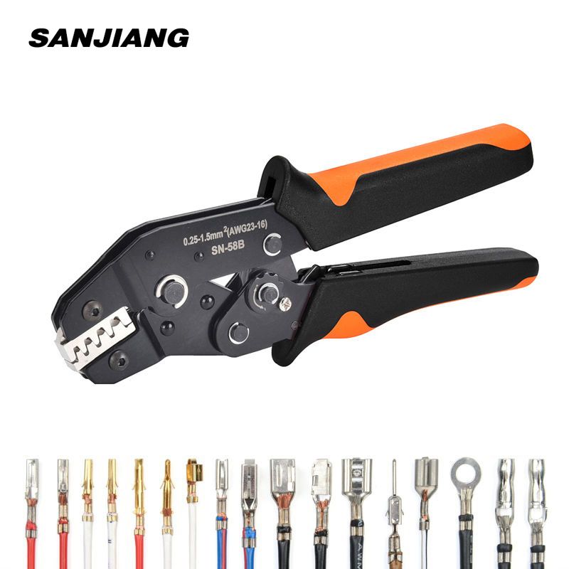Non-insulated Open Barrel Crimping Tool SN-58B 23-16 AWG /0.25-1.5mm², Dupont Molex JST TE Terminal & EPC PCIE SATA_voghion.com