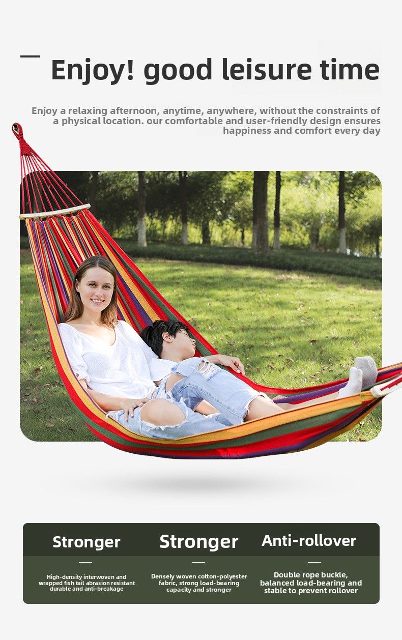 Outdoor Anti-Rollover Equipment Foldable Portable Balcony Home Camping Swing Double Hammock Chair_voghion.com