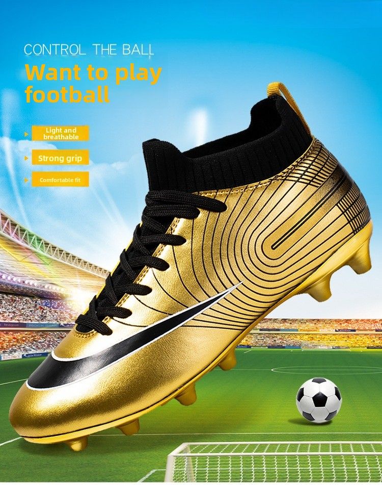 Large Size New Men's Breathable High-top Long And Short Nails Football Shoes Grass Training Shoes Football Shoes_voghion.com