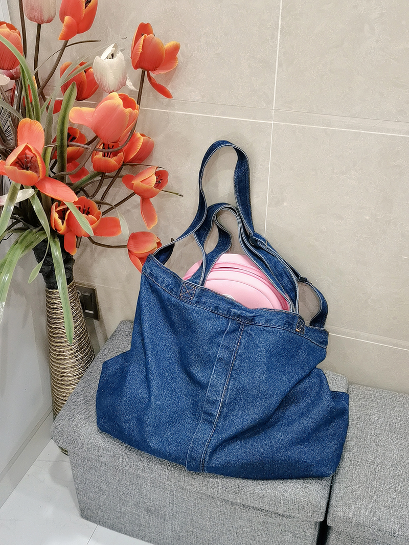 Sac à bandoulière en denim pour femme Crossbody Casual Jeans Sacs à main Designer Grand sac à provisions_voghion.com