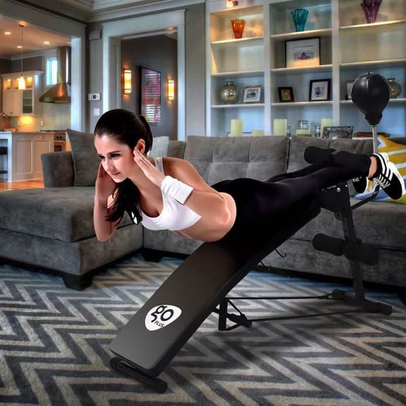 Adjustable Incline Curved Workout Fitness Sit Up Bench_voghion.com