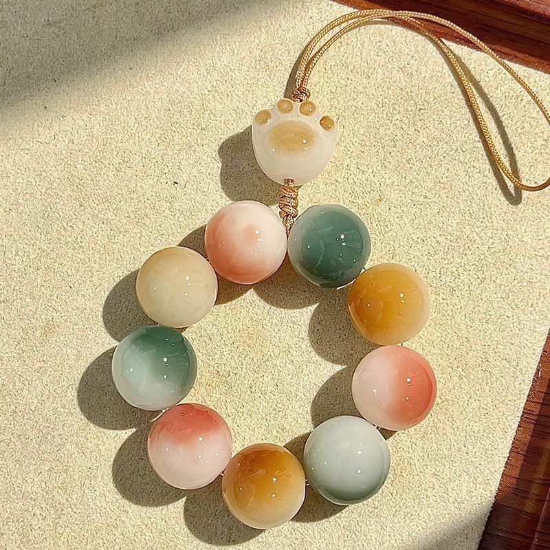 Natural Bodhi And Cat High-end Pendant Keychain Light Luxury Ins Style Phone Chain Exquisite Hand-twisted_voghion.com