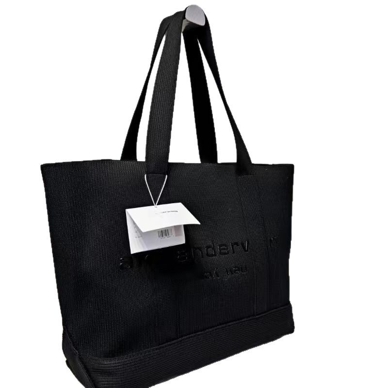 2025 New Simple Letter Canvas Tote Zipper Shoulder Casual Cloth Snack Shopping Bucket Bag For Women_voghion.com