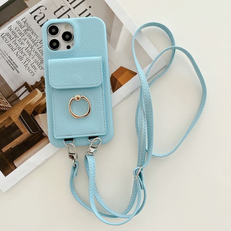 Mobile phone case card holder lanyard suitable for Apple 15Promax mobile phone case 14 women 11max Apple 13promax leather x_voghion.com