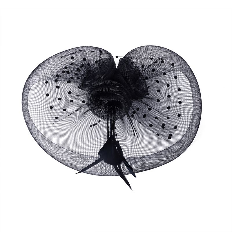Copricapo da sposa retrò - Accessori per capelli con fiori in rete a metà viso (cappello vintage fatto a mano, copricapo da sposa)_voghion.com