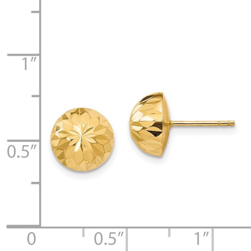 14k Madi K Polished & Diamond-Cut 9mm Button Post Earrings_voghion.com