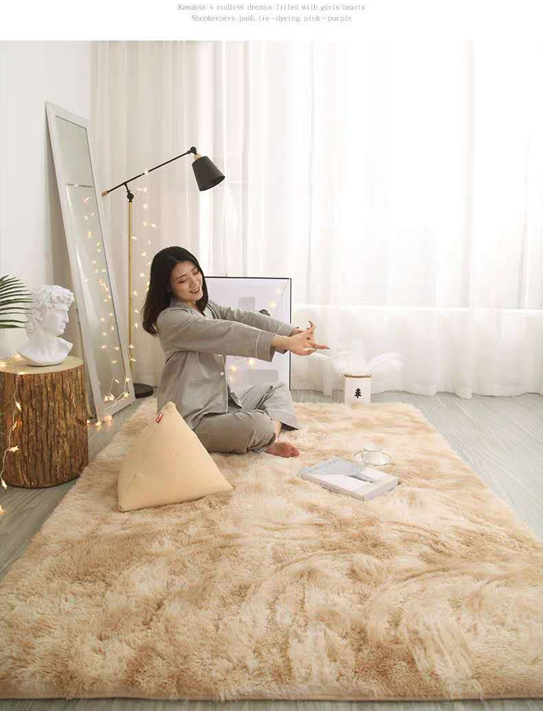 New Silk Wool Carpet Plush Living Room Bedroom Net Red Bed Blanket Cushion Cushion Home_voghion.com