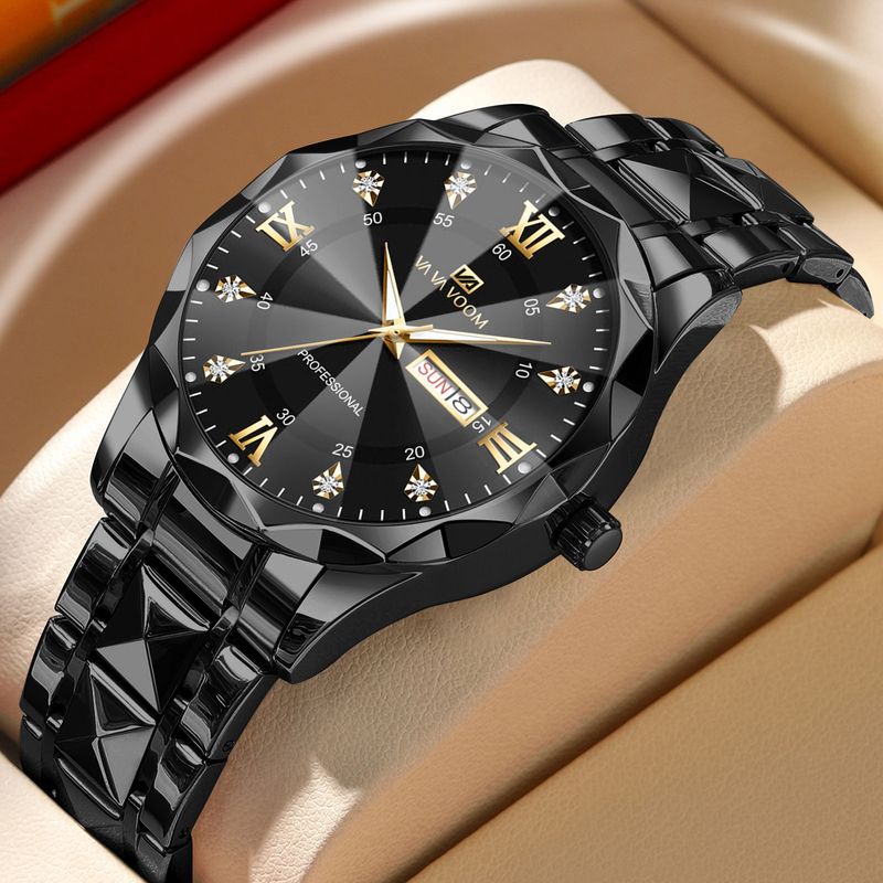 Montre d'affaires pour homme VAVA VOOM, étanche et tendance, avec design diamant_voghion.com
