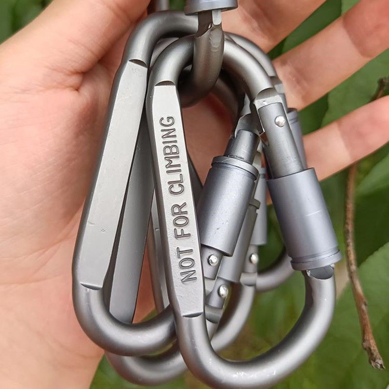 Outdoor Karabiner D-förmiger Aluminiumlegierung Schlüsselanhänger Rucksack Wasserflasche Unisex Sicherheitsclip Tragbarer Rebound Universal_voghion.com