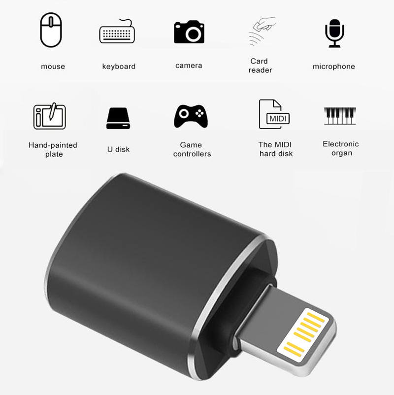 Adaptador usb3.0 otg para iphone, adequado para iphone 14 13 12 11 pro max ipad u disk iluminação macho para usb_voghion.com