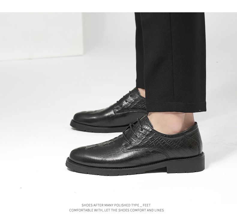 Schnürschuhe aus Leder, Herren-Freizeitschuhe aus weichem Leder, große Größen_voghion.com