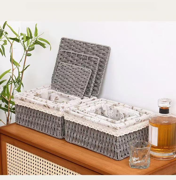 Storage Box, Desktop Cosmetics, Snacks, Miscellaneous Items, Coffee Table, Toys, Keys, Woven Storage, Living Room_voghion.com
