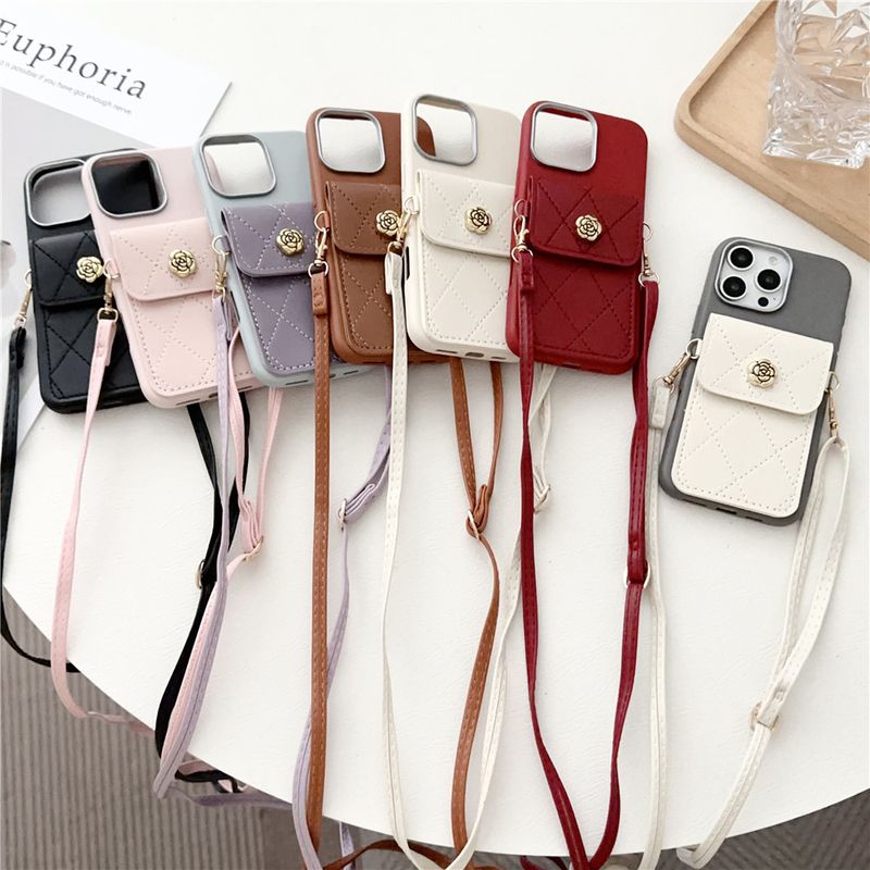 Phone Case For Xiaomi Mi 14T 13T Pro 11 Lite 5G NE 3D Flower Wallet Card Bag Crossbody Lanyard Soft Silicon Cover For Xiaomi 14t_voghion.com