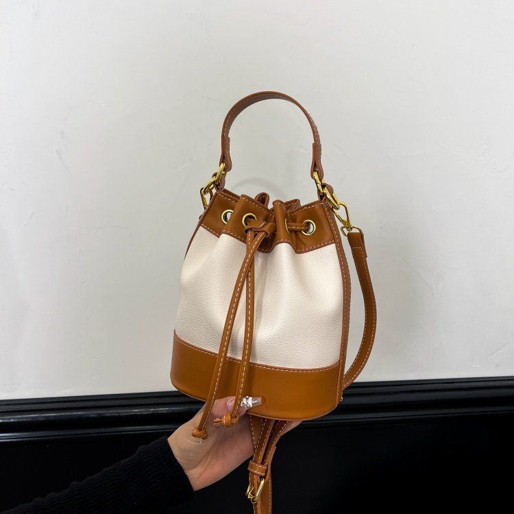 Borsa a tracolla monospalla color block di alta qualità, stile Bucket 2025_voghion.com