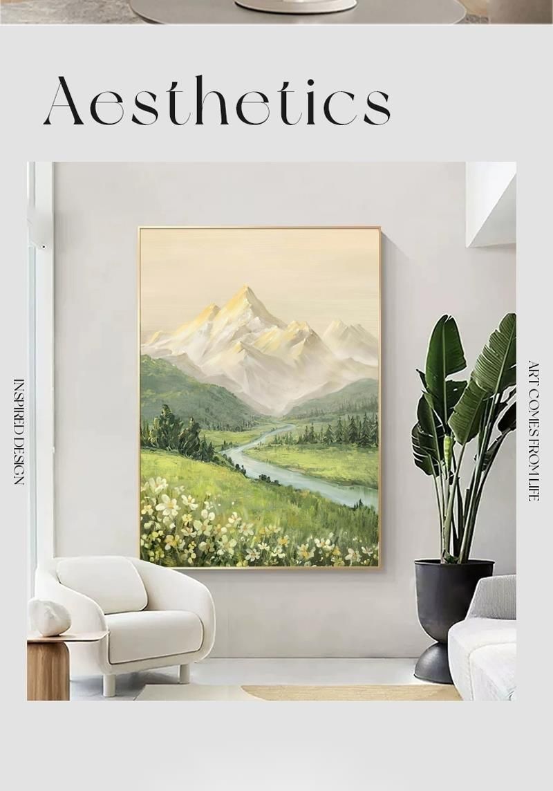 Mona Lisa Sunshine Golden Mountain Cross 2025 New Model For Living Room Bedroom Entrance Landscape Handmade_voghion.com