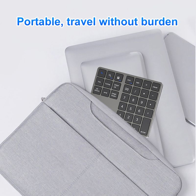 35 Keys Dual Bluetooth Number 2.4G Wireless Pad Thin Rechargeable Keypad For PC IOS Android Windows Digital Keyboard_voghion.com