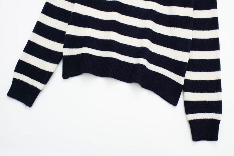 Camicia a righe in maglia da donna nuova estate 2024_voghion.com