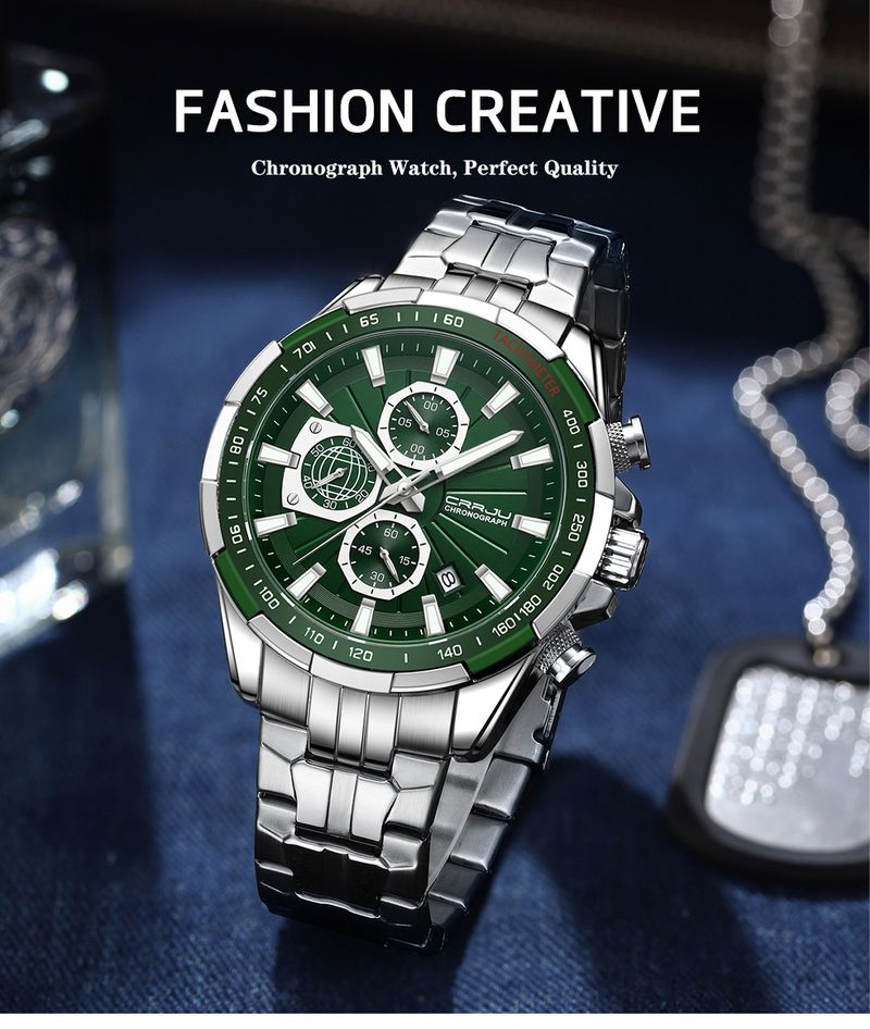 Men's Stainless Steel Quartz Watch With Date Function, Water Resistant, Mineral Crystal, Business Casual Style Men's Watch Foreign Trade Watch_voghion.com