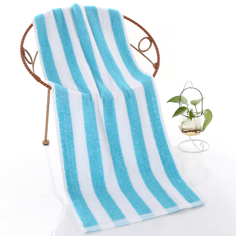 Pure cotton bath towel jacquard stripe 35 * 90 soft absorbent large towel can be embroidered as an advertising gift_voghion.com
