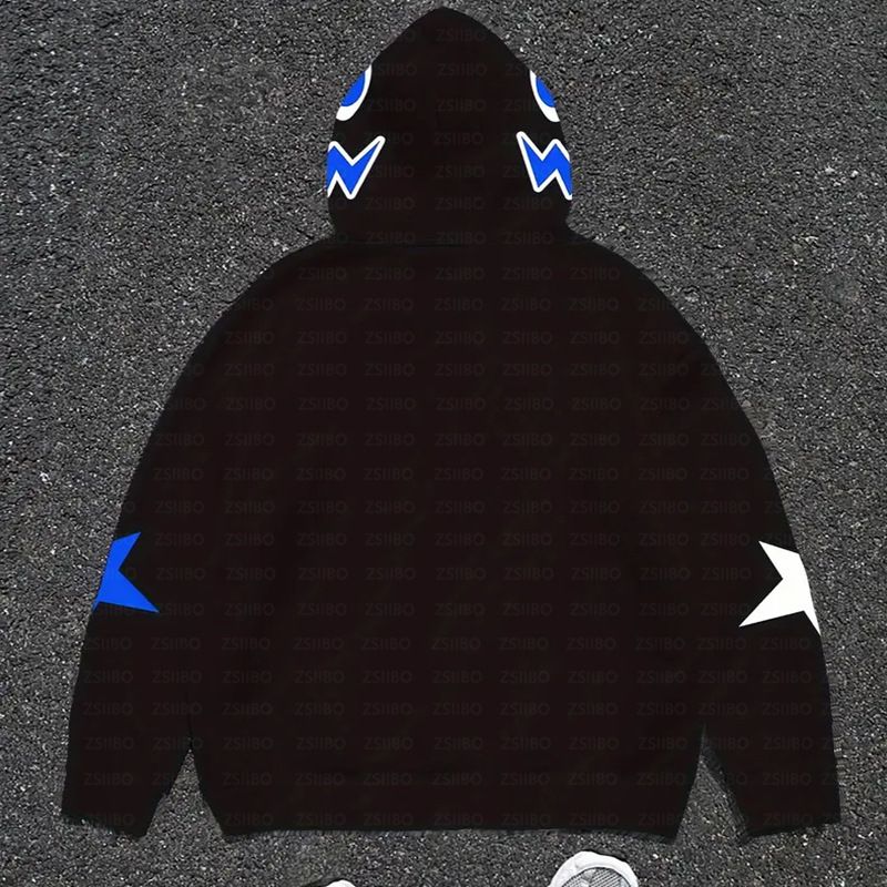 Sweat à capuche rétro streetwear Y2K avec imprimé graphique audacieux - Pull unisexe oversize pour les amateurs de mode urbaine_voghion.com