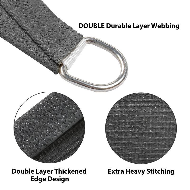 Artpuch Custom Size Dark Grey Sun Shade Sail Triangle Canopy 185 GSM Durable Fabric UV Block Awning for Outdoor Patio Garden Backyard (Customized Avai_voghion.com