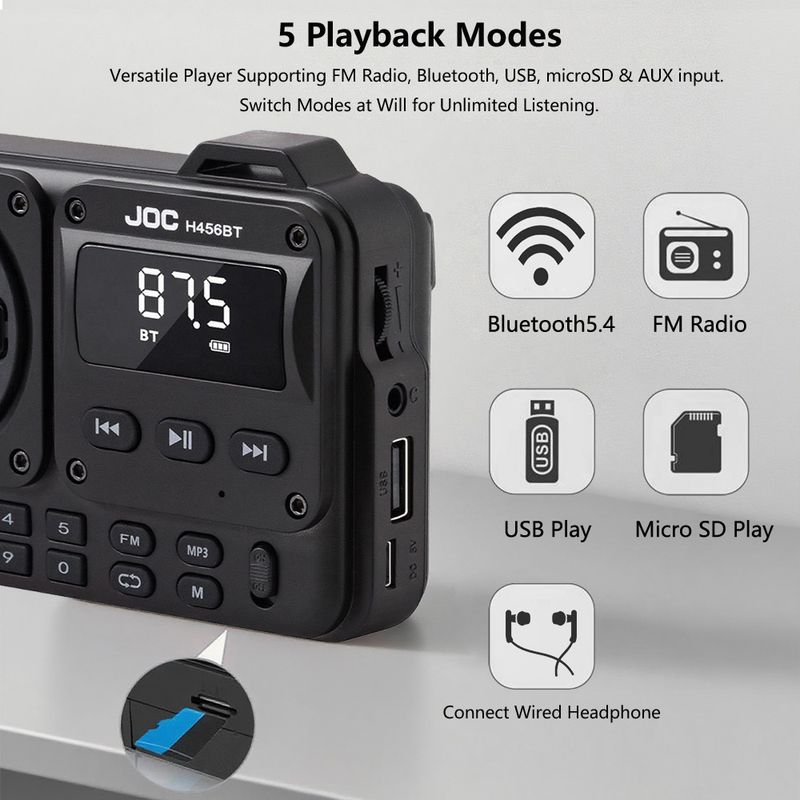 Portable Wireless Bluetooth Speaker Music Box With Radio Outdoor Subwoofer Loudspeaker Supports TF Card USB Play FM_voghion.com