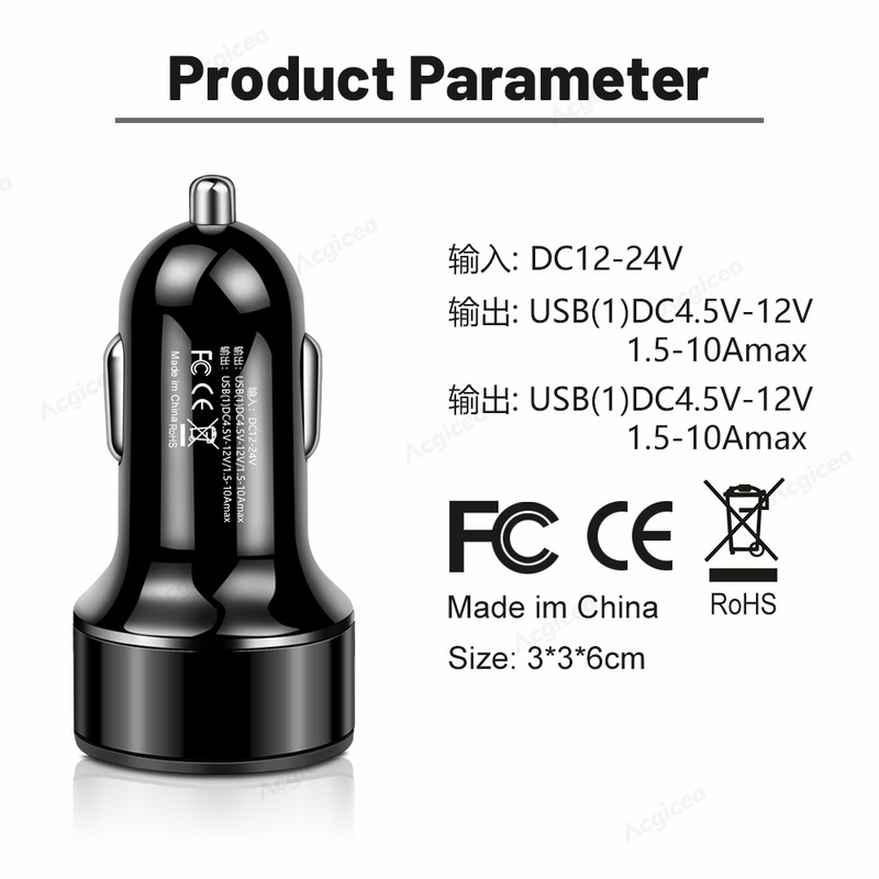 Caricabatteria per auto USB Ricarica rapida 3.0 4.0 QC3.0 PD3.0 10A PD Tipo C Adattatore per telefono per auto Ricarica rapida per iPhone 14 13_voghion.com