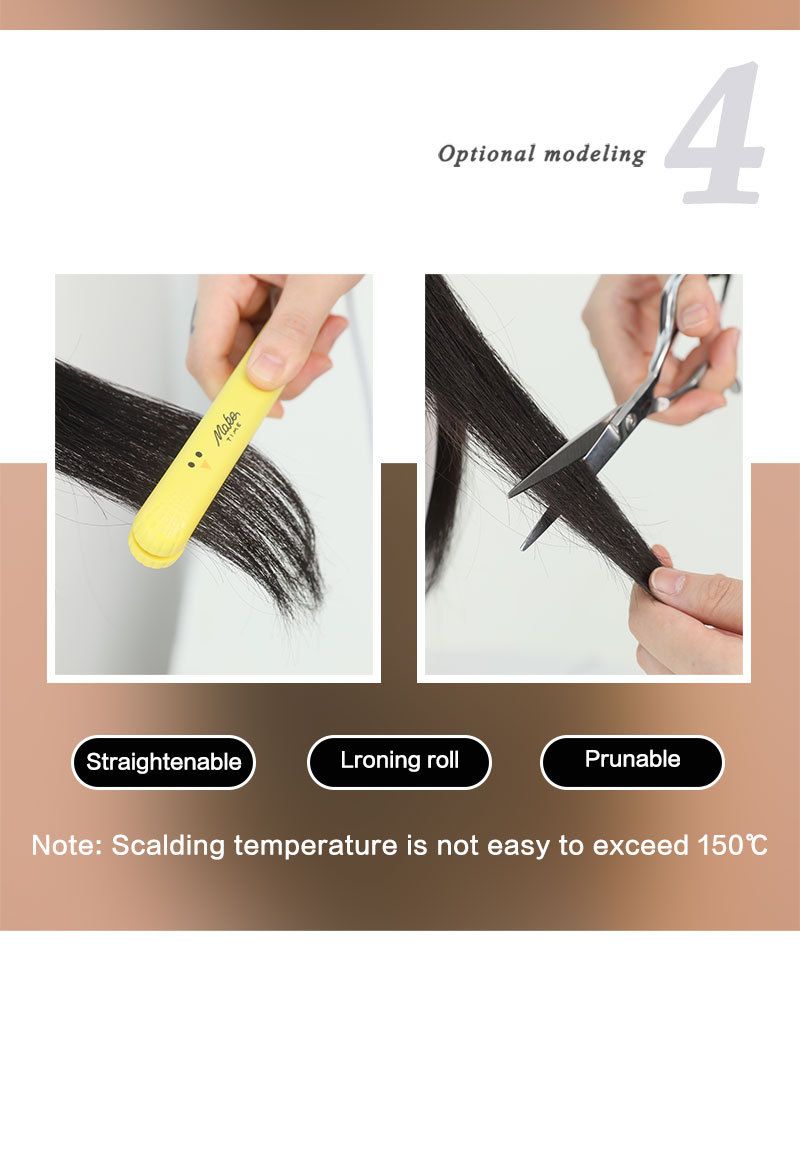 Peruca de faixa de cabeça feminina, peruca de seda de alta temperatura, peruca de faixa de cabeça preta, longa e reta, peruca de lenço de cabeça_voghion.com